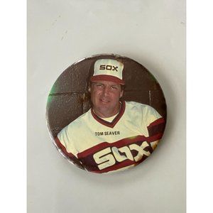 Vintage 80s Tom Seaver Chicago White Sox 3"  Baseball Pinback Button